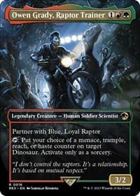 Owen Grady, Raptor Trainer (Borderless) - Universes Beyond: Jurassic World Collection - Magic: The Gathering card