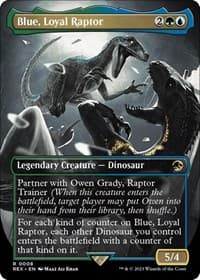 Blue, Loyal Raptor (Borderless) - Universes Beyond: Jurassic World Collection - Magic: The Gathering card