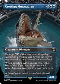 Cresting Mosasaurus (Borderless) - Universes Beyond: Jurassic World Collection - Magic: The Gathering card