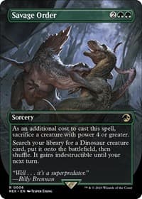 Savage Order (Borderless) - Universes Beyond: Jurassic World Collection - Magic: The Gathering card