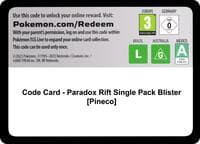 Code Card - Paradox Rift Single Pack Blister [Pineco] - SV04: Paradox Rift - Pokemon card