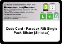 Code Card - Paradox Rift Single Pack Blister [Sinistea] - SV04: Paradox Rift - Pokemon card