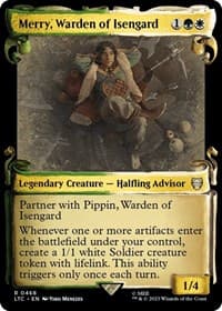 Merry, Warden of Isengard (Showcase Scrolls) - Commander: The Lord of the Rings: Tales of Middle-earth - Magic: The Gathering card