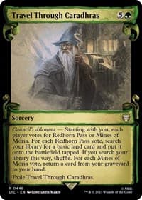 Travel Through Caradhras (Showcase Scrolls) - Commander: The Lord of the Rings: Tales of Middle-earth - Magic: The Gathering card