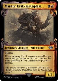 Mauhur, Uruk-hai Captain (Showcase Scrolls) - Universes Beyond: The Lord of the Rings: Tales of Middle-earth - Magic: The Gathering card