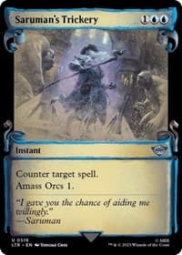 Saruman's Trickery (Showcase Scrolls) - Universes Beyond: The Lord of the Rings: Tales of Middle-earth - Magic: The Gathering card
