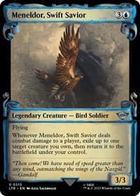 Meneldor, Swift Savior (Showcase Scrolls) - Universes Beyond: The Lord of the Rings: Tales of Middle-earth - Magic: The Gathering card