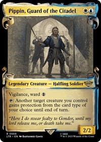 Pippin, Guard of the Citadel (Showcase Scrolls) - Universes Beyond: The Lord of the Rings: Tales of Middle-earth - Magic: The Gathering card