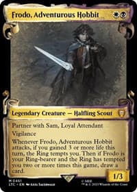 Frodo, Adventurous Hobbit (Showcase Scrolls) - Commander: The Lord of the Rings: Tales of Middle-earth - Magic: The Gathering card