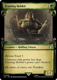 Feasting Hobbit (Showcase Scrolls) - Commander: The Lord of the Rings: Tales of Middle-earth - Magic: The Gathering card