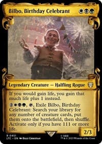Bilbo, Birthday Celebrant (Showcase Scrolls) - Commander: The Lord of the Rings: Tales of Middle-earth - Magic: The Gathering card