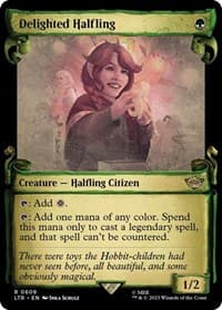 Delighted Halfling (Showcase Scrolls) - Universes Beyond: The Lord of the Rings: Tales of Middle-earth - Magic: The Gathering card