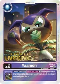 Yaamon (Digimon 3-On-3 Participation) - Starter Deck 14: Beelzemon Advanced Deck Set - Digimon Card Game card
