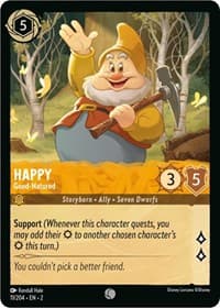 Happy - Good-Natured - Rise of the Floodborn - Disney Lorcana card