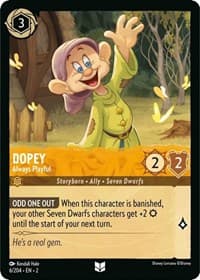 Dopey - Always Playful - Rise of the Floodborn - Disney Lorcana card