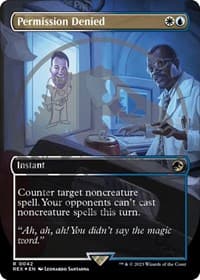 Permission Denied (Borderless) (Emblem) - Universes Beyond: Jurassic World Collection - Magic: The Gathering card