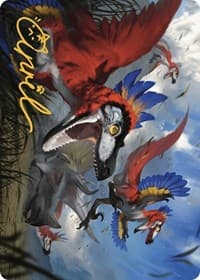 Wrathful Raptors Art Card (Gold-Stamped Signature) - Art Series: The Lost Caverns of Ixalan - Magic: The Gathering card