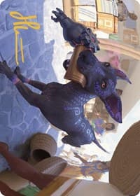 Mischievous Pup Art Card (Gold-Stamped Signature) - Art Series: The Lost Caverns of Ixalan - Magic: The Gathering card