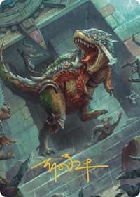 Carnage Tyrant Art Card (Gold-Stamped Signature) - Art Series: The Lost Caverns of Ixalan - Magic: The Gathering card