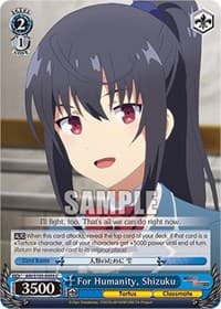 For Humanity, Shizuku - Arifureta: From Commonplace to World's Strongest - Weiss Schwarz card