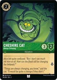 Cheshire Cat - Always Grinning - Rise of the Floodborn - Disney Lorcana card