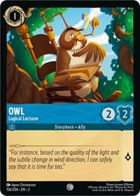Owl - Logical Lecturer - Rise of the Floodborn - Disney Lorcana card