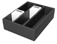 Collectible Card Foam 3-Row Max Capacity Tray - Large (w/ 8 dividers) (Black) - Pirate Lab Card Case Foam Inserts - Collectible Storage card