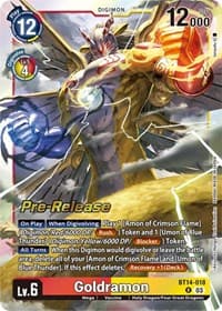 Goldramon - Blast Ace Pre-Release Cards - Digimon Card Game card