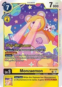 Monzaemon - Blast Ace Pre-Release Cards - Digimon Card Game card