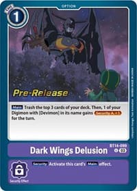 Dark Wings Delusion - Blast Ace Pre-Release Cards - Digimon Card Game card