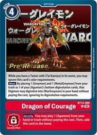 Dragon of Courage - Blast Ace Pre-Release Cards - Digimon Card Game card