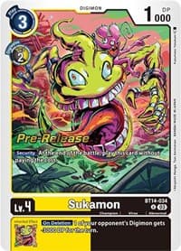 Sukamon - Blast Ace Pre-Release Cards - Digimon Card Game card
