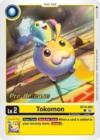 Tokomon - Blast Ace Pre-Release Cards - Digimon Card Game card