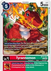 Tyrannomon - Blast Ace Pre-Release Cards - Digimon Card Game card