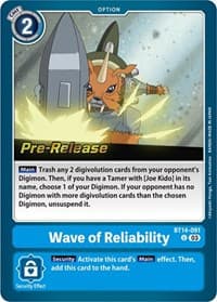 Wave of Reliability - Blast Ace Pre-Release Cards - Digimon Card Game card