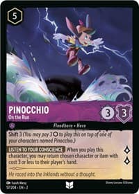 Pinocchio - On the Run - Rise of the Floodborn - Disney Lorcana card