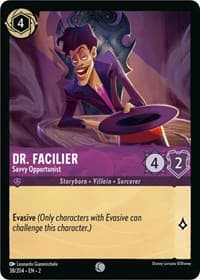 Dr. Facilier - Savvy Opportunist - Rise of the Floodborn - Disney Lorcana card