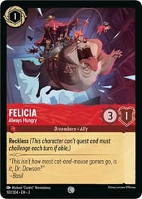 Felicia - Always Hungry - Rise of the Floodborn - Disney Lorcana card