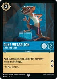 Duke Weaselton - Small-Time Crook - Rise of the Floodborn - Disney Lorcana card
