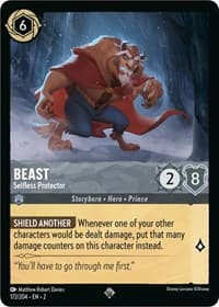 Beast - Selfless Protector - Rise of the Floodborn - Disney Lorcana card