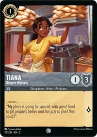Tiana - Diligent Waitress - Rise of the Floodborn - Disney Lorcana card