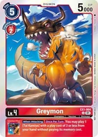 Greymon (Blast Ace Double Pack Set) - Classic Collection - Digimon Card Game card