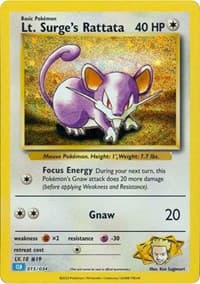 Lt. Surge's Rattata - Trading Card Game Classic - Pokemon card