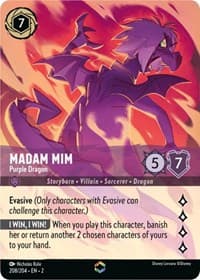 Madam Mim - Purple Dragon (Enchanted) - Rise of the Floodborn - Disney Lorcana card