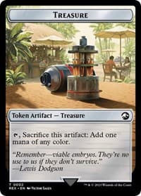 Treasure (0002) // Vampire Demon Double-Sided Token - Universes Beyond: Jurassic World Collection - Magic: The Gathering card