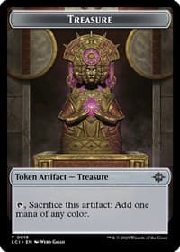 Treasure (0018) // Dinosaur (0001) Double-Sided Token - The Lost Caverns of Ixalan - Magic: The Gathering card