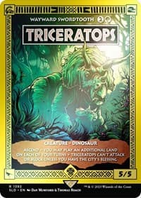 Triceratops - Wayward Swordtooth (Rainbow Foil) - Secret Lair Drop Series - Magic: The Gathering card