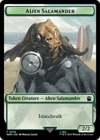 Alien Salamander // Mutant Double-Sided Token - Universes Beyond: Doctor Who - Magic: The Gathering card