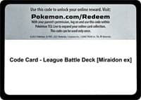 Code Card - League Battle Deck [Miraidon ex] - Miscellaneous Cards & Products - Pokemon card