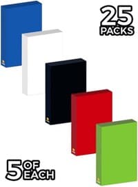 Cubeamajigs Reusable Gaming Packs - WUBRG Set (25-Pack) - Hitpoint Press Thingamajigs - Collectible Storage card